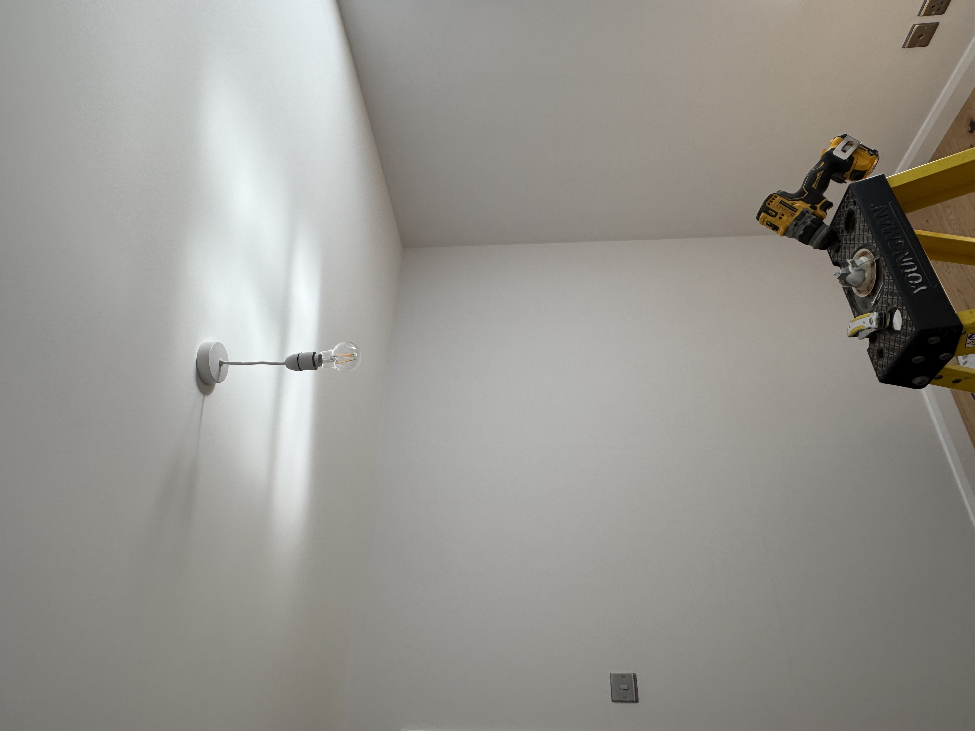 Original pendant light fitting on the bedroom ceiling in Caversham before the ceiling fan was installed